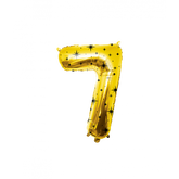 7 Jaar Cijfer Ballon Zwart Goud Sterren 86cm